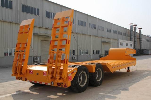 3axles Lowbed Truck Semi Trailer