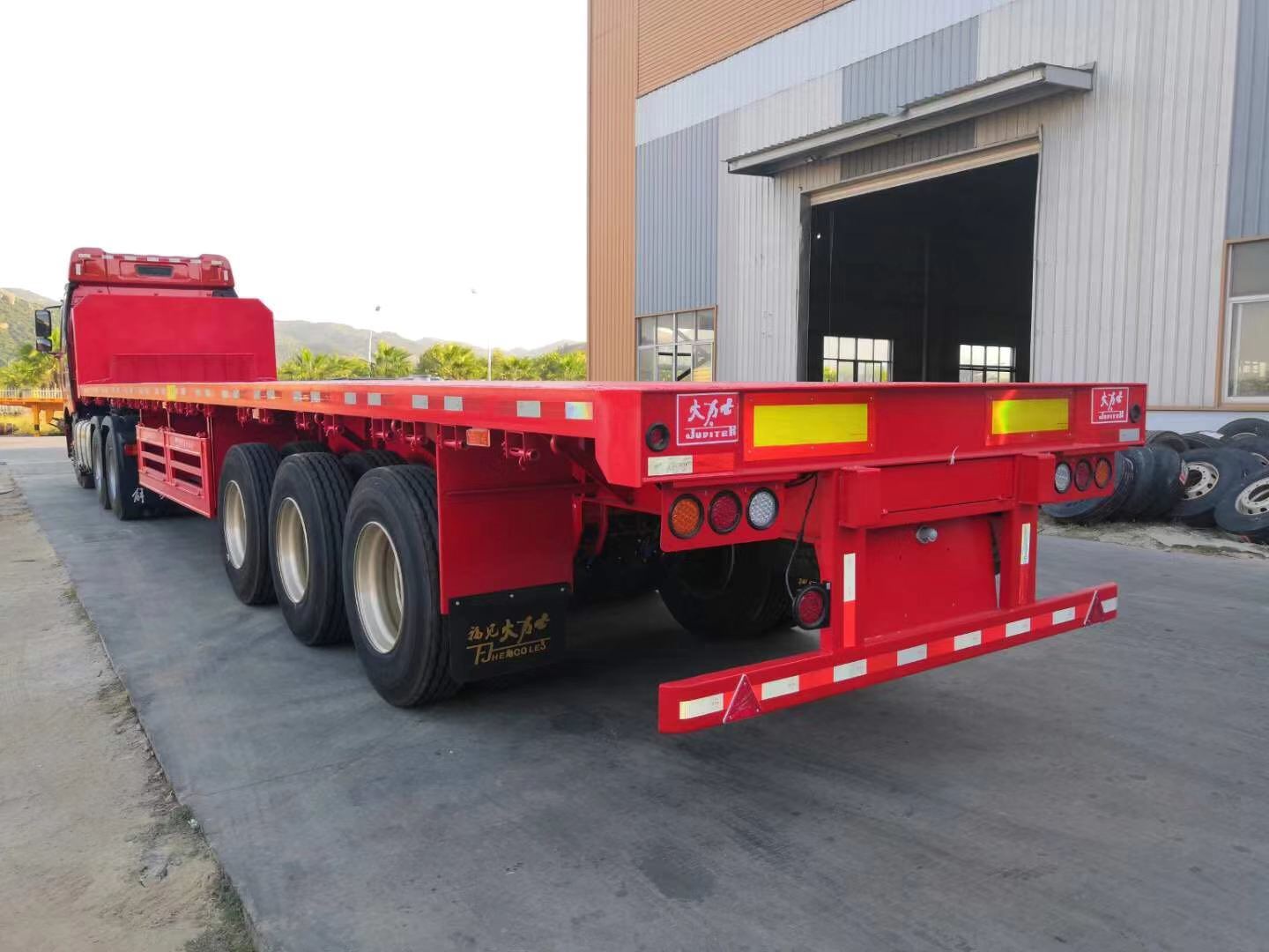 Manufacturer 3 Axles 20FT 40FT Container Flatbed Semi Trailer